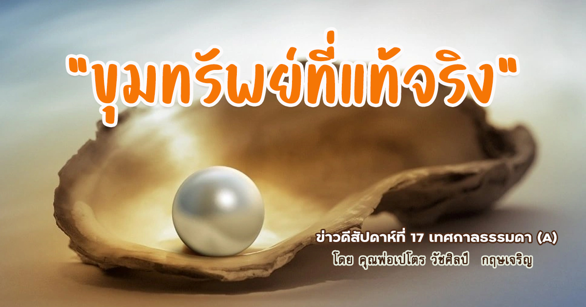 "ขุมทรัพย์ที่แท้จริง" ข่าวดีสัปดาห์ที่ 17 เทศกาลธรรมดา (A) วันอาทิตย์ที่ 30 กรกฎาคม 2023