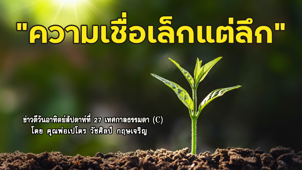 "ความเชื่อเล็กแต่ลึก" ข่าวดีสัปดาห์ที่ 27 เทศกาลธรรมดา (C)